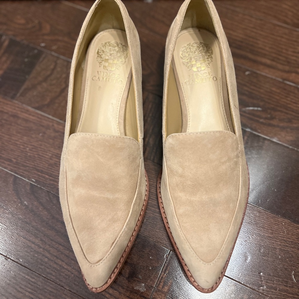 Vince Camuto Women's Beige Suede Loafers
